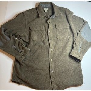 L.L. Bean Allagash Brown Button Down Shacket w/elbow patches Size L